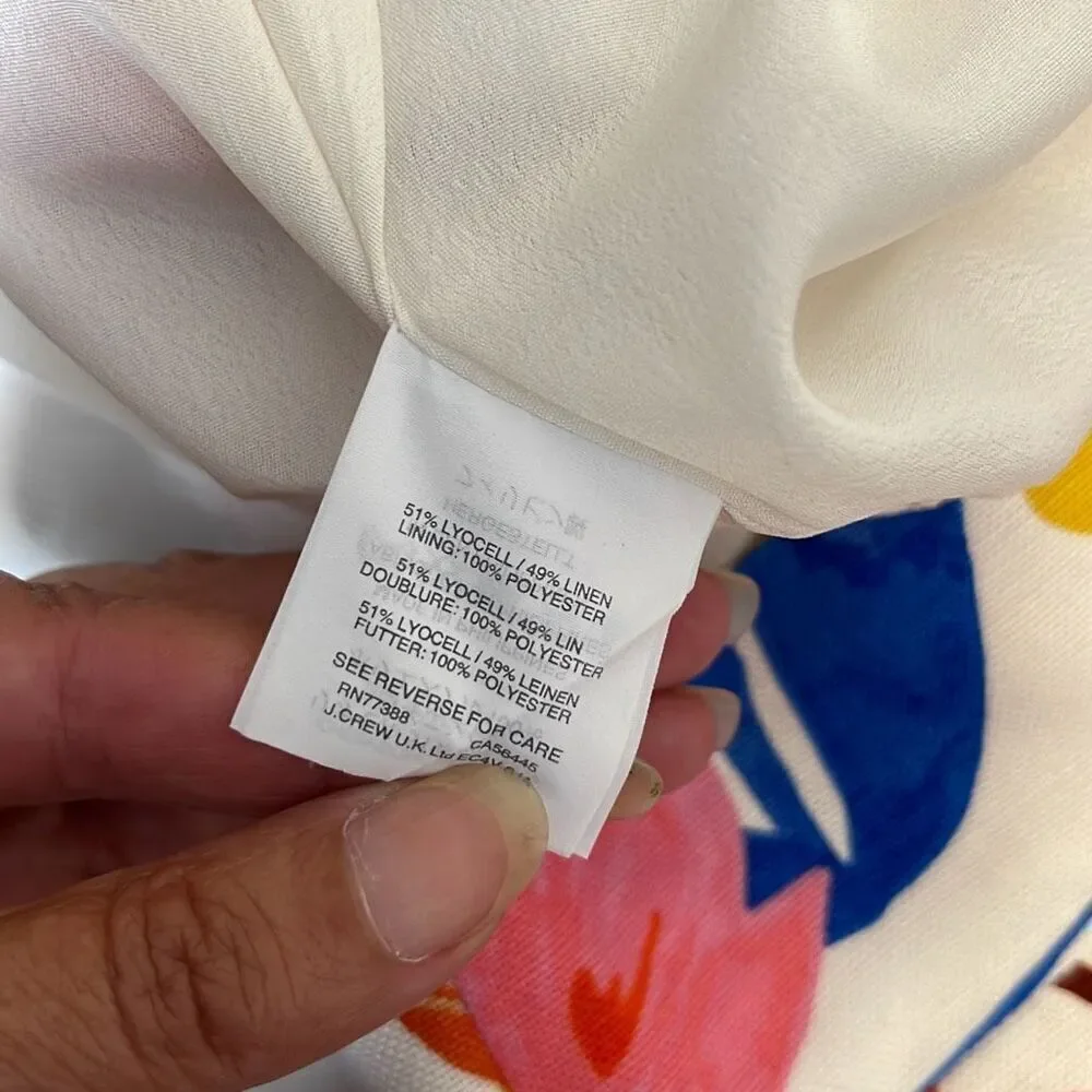 J.Crew Pintucked Midi‎ Skirt Lined  Morning Floral Size 8P - Picture 10 of 12